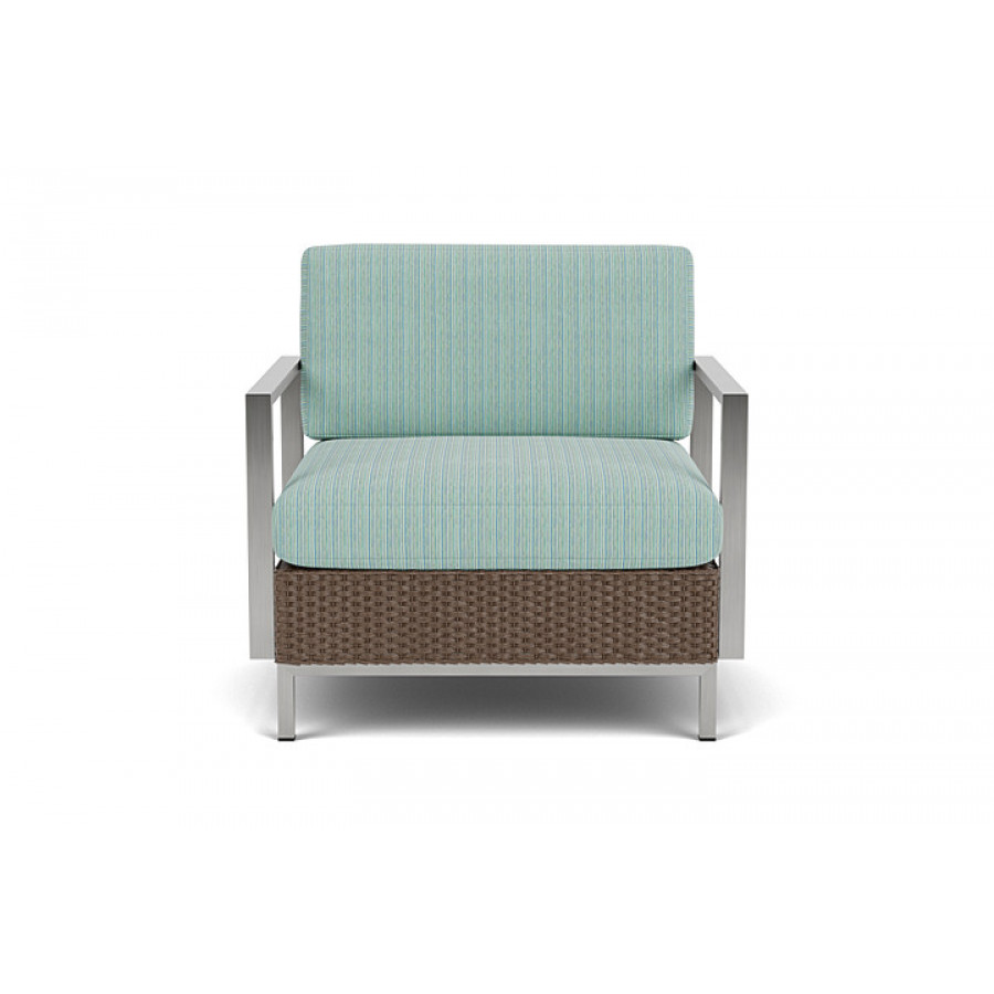 Lloyd Flanders™ Elements Lounge Chair with Stainless Steel Arms and Back - Bark