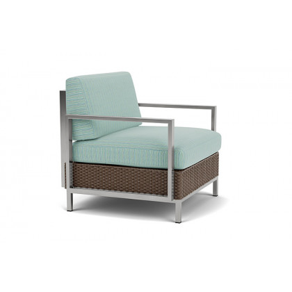 Lloyd Flanders™ Elements Lounge Chair with Stainless Steel Arms and Back - Bark