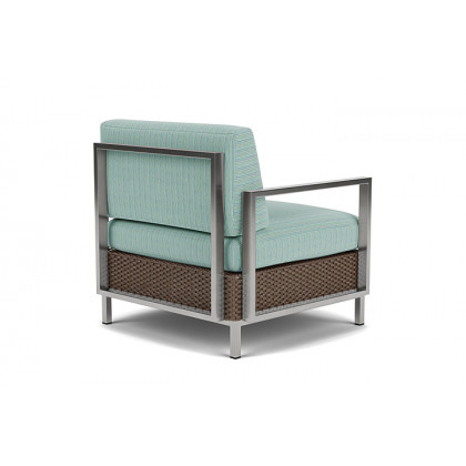 Lloyd Flanders™ Elements Lounge Chair with Stainless Steel Arms and Back - Bark