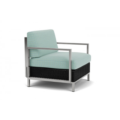 Lloyd Flanders™ Elements Lounge Chair with Stainless Steel Arms and Back - Ebony