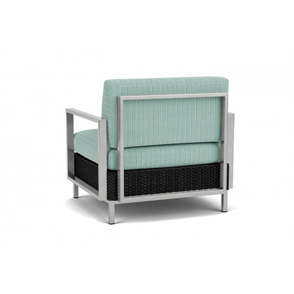 Lloyd Flanders™ Elements Lounge Chair with Stainless Steel Arms and Back - Ebony