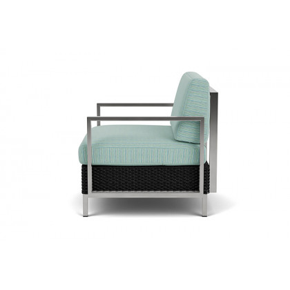 Lloyd Flanders™ Elements Lounge Chair with Stainless Steel Arms and Back - Ebony
