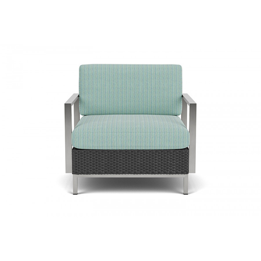 Lloyd Flanders™ Elements Lounge Chair with Stainless Steel Arms and Back - Charcoal