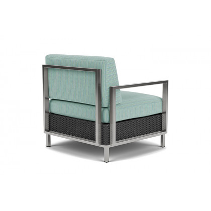 Lloyd Flanders™ Elements Lounge Chair with Stainless Steel Arms and Back - Charcoal