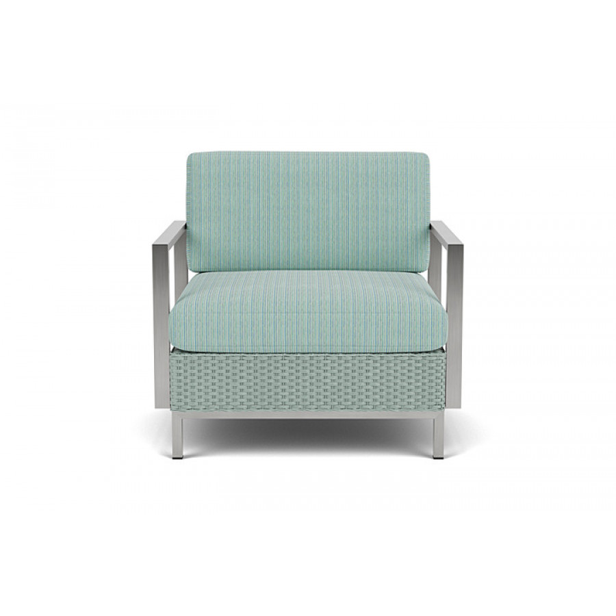 Lloyd Flanders™ Elements Lounge Chair with Stainless Steel Arms and Back - Sea Glass