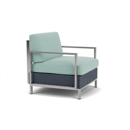 Lloyd Flanders™ Elements Lounge Chair with Stainless Steel Arms and Back - Denim Blue