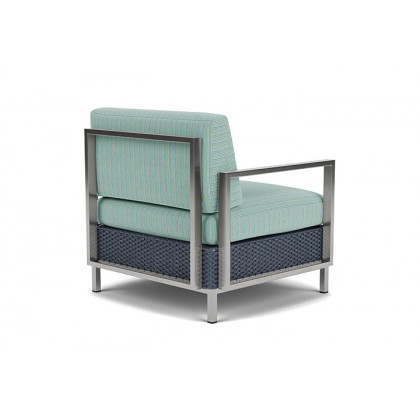 Lloyd Flanders™ Elements Lounge Chair with Stainless Steel Arms and Back - Denim Blue