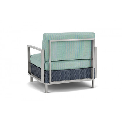 Lloyd Flanders™ Elements Lounge Chair with Stainless Steel Arms and Back - Denim Blue