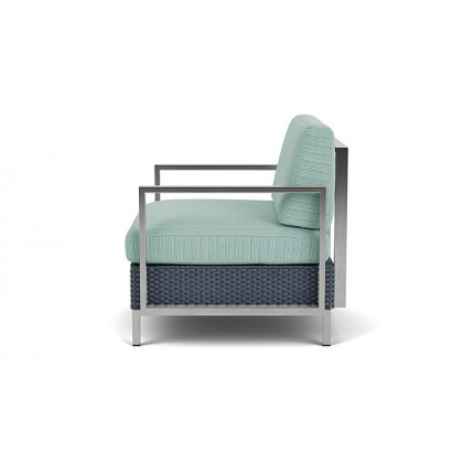 Lloyd Flanders™ Elements Lounge Chair with Stainless Steel Arms and Back - Denim Blue