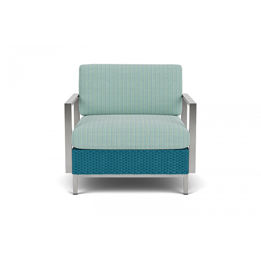 Lloyd Flanders™ Elements Lounge Chair with Stainless Steel Arms and Back - Peacock
