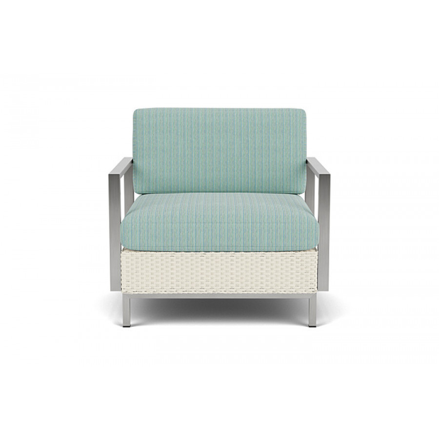 Lloyd Flanders™ Elements Lounge Chair with Stainless Steel Arms and Back - Ivory