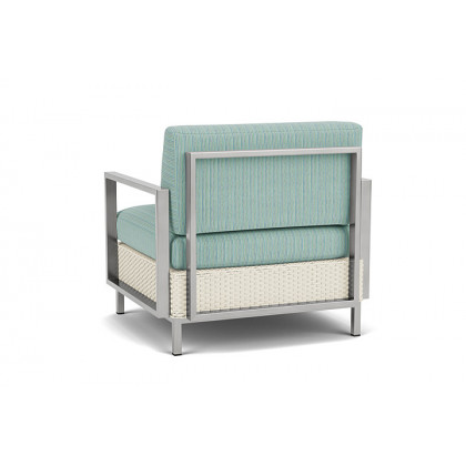 Lloyd Flanders™ Elements Lounge Chair with Stainless Steel Arms and Back - Ivory