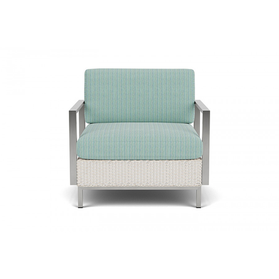 Lloyd Flanders™ Elements Lounge Chair with Stainless Steel Arms and Back - Antique White