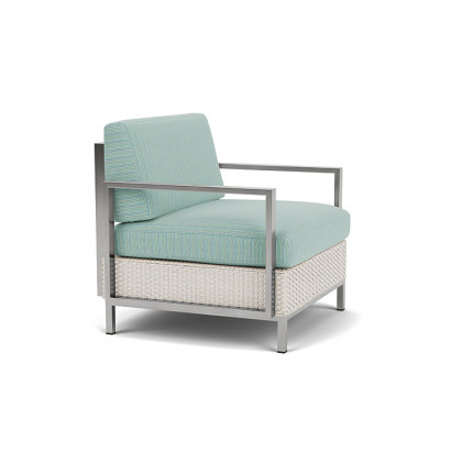 Lloyd Flanders™ Elements Lounge Chair with Stainless Steel Arms and Back - Antique White