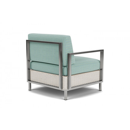Lloyd Flanders™ Elements Lounge Chair with Stainless Steel Arms and Back - Antique White