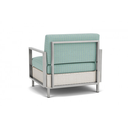 Lloyd Flanders™ Elements Lounge Chair with Stainless Steel Arms and Back - Antique White