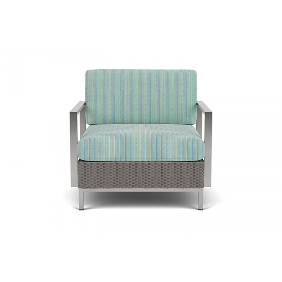 Lloyd Flanders™ Elements Lounge Chair with Stainless Steel Arms and Back - Pewter