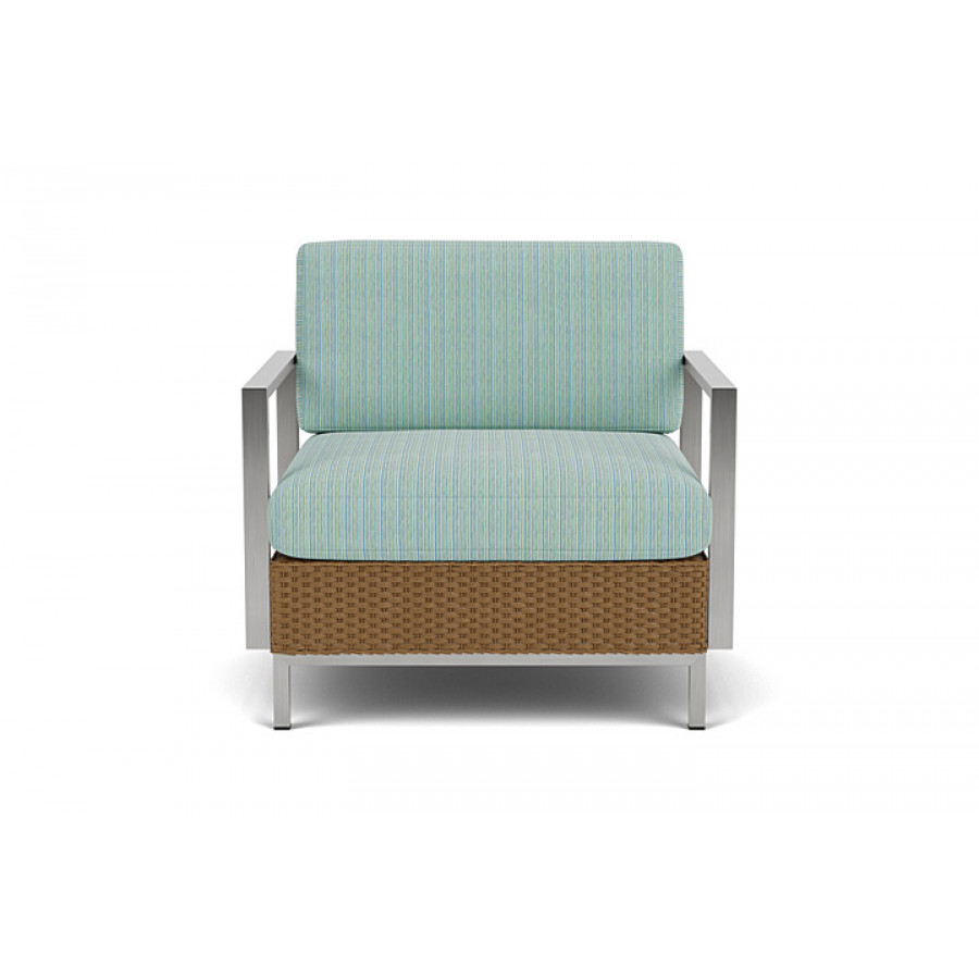 Lloyd Flanders™ Elements Lounge Chair with Stainless Steel Arms and Back - Hickory