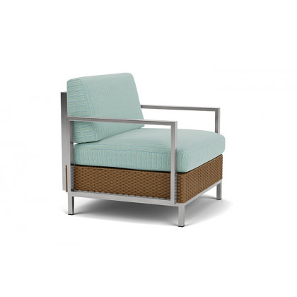 Lloyd Flanders™ Elements Lounge Chair with Stainless Steel Arms and Back - Hickory