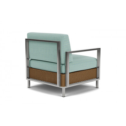 Lloyd Flanders™ Elements Lounge Chair with Stainless Steel Arms and Back - Hickory