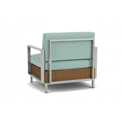 Lloyd Flanders™ Elements Lounge Chair with Stainless Steel Arms and Back - Hickory