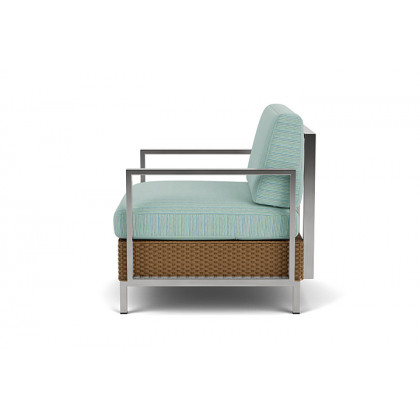Lloyd Flanders™ Elements Lounge Chair with Stainless Steel Arms and Back - Hickory