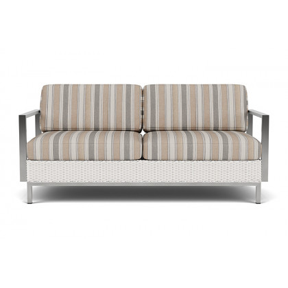 Lloyd Flanders - Elements Settee with Stainless Steel Arms and Back