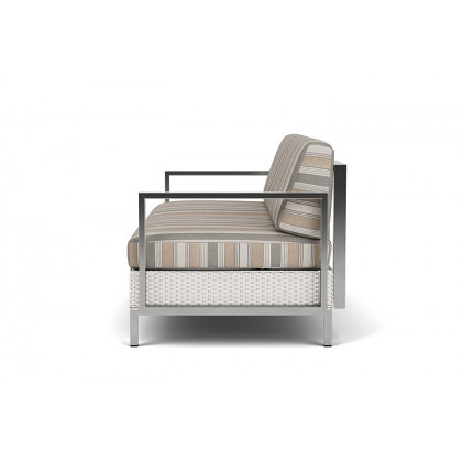 Lloyd Flanders™ Elements Settee with Stainless Steel Arms and Back - White