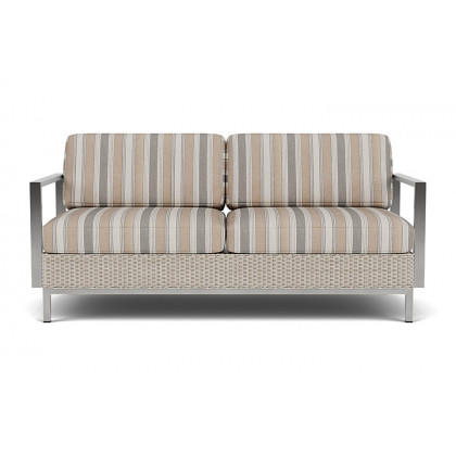 Lloyd Flanders - Elements Settee with Stainless Steel Arms and Back