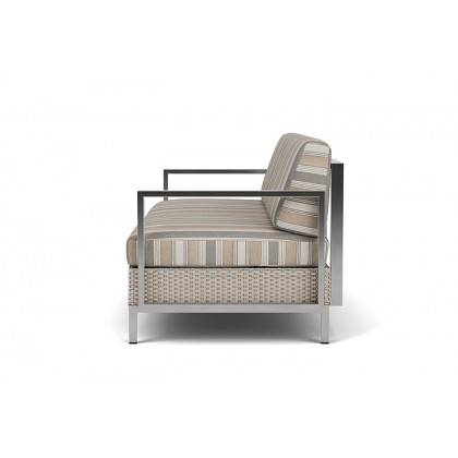 Lloyd Flanders™ Elements Settee with Stainless Steel Arms and Back - Linen