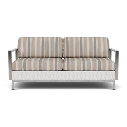 Lloyd Flanders - Elements Settee with Stainless Steel Arms and Back
