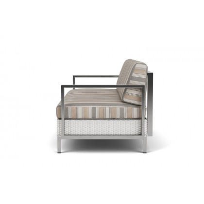 Lloyd Flanders™ Elements Settee with Stainless Steel Arms and Back - Matte White