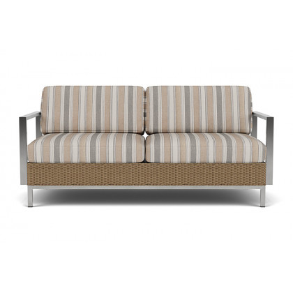 Lloyd Flanders - Elements Settee with Stainless Steel Arms and Back