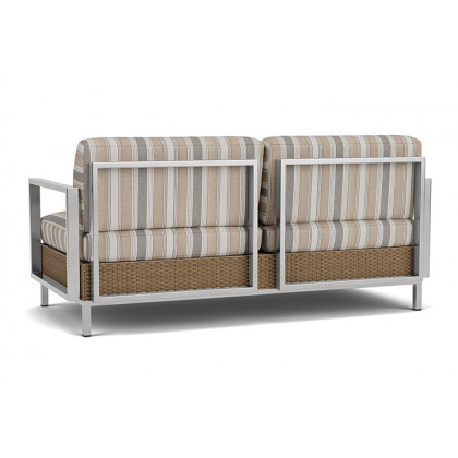 Lloyd Flanders™ Elements Settee with Stainless Steel Arms and Back - Fawn