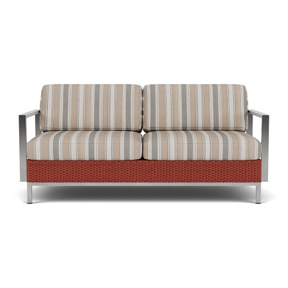Lloyd Flanders - Elements Settee with Stainless Steel Arms and Back