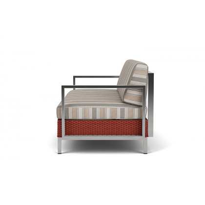Lloyd Flanders™ Elements Settee with Stainless Steel Arms and Back - Terracotta