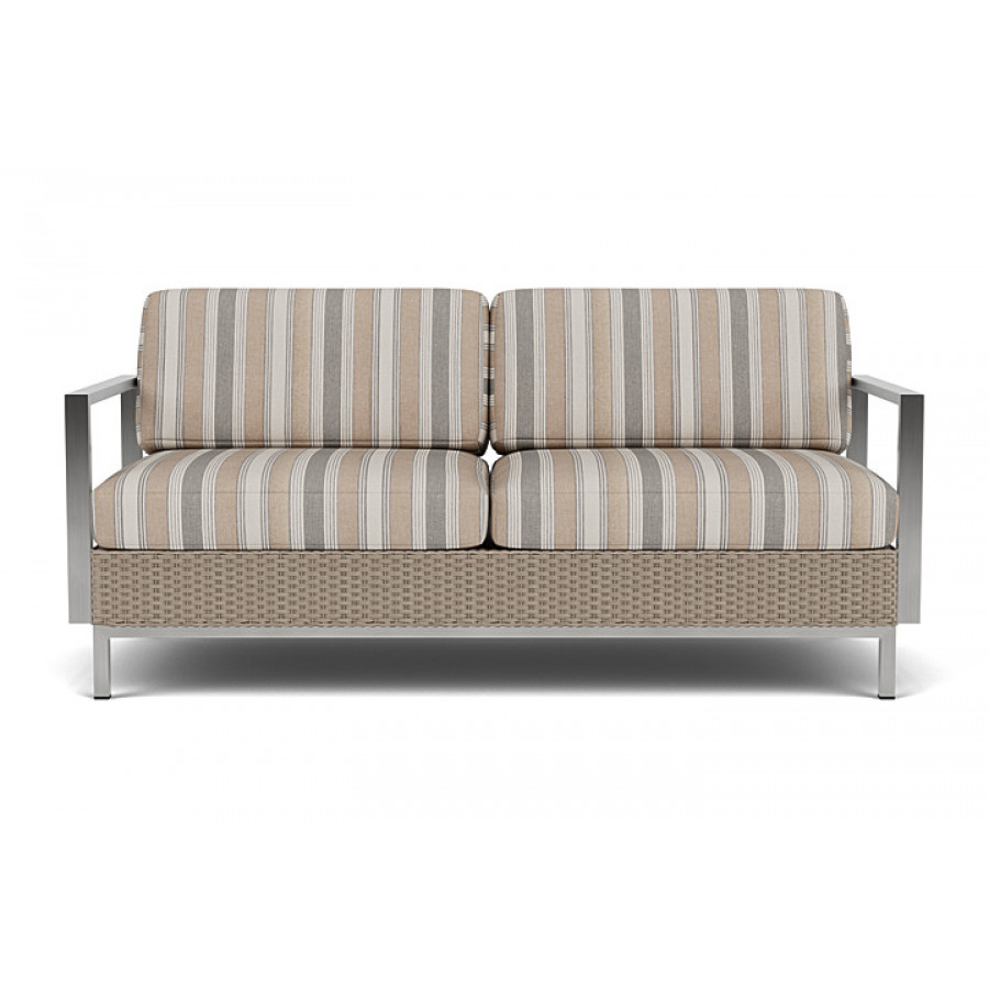 Lloyd Flanders - Elements Settee with Stainless Steel Arms and Back