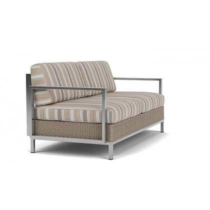 Lloyd Flanders - Elements Settee with Stainless Steel Arms and Back
