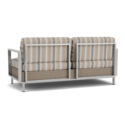 Lloyd Flanders™ Elements Settee with Stainless Steel Arms and Back - French Beige