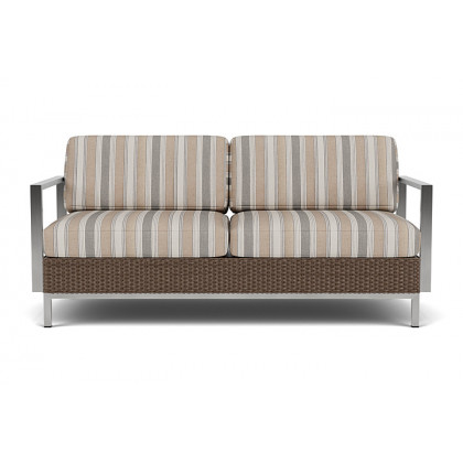 Lloyd Flanders - Elements Settee with Stainless Steel Arms and Back