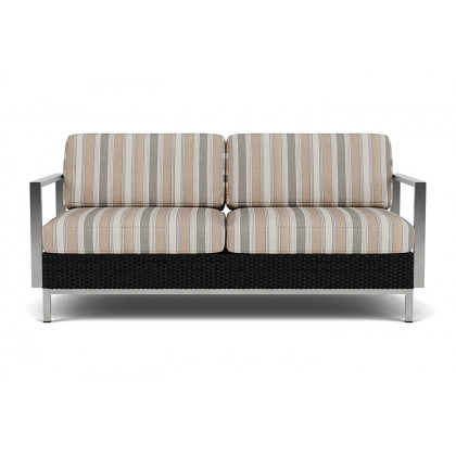 Lloyd Flanders - Elements Settee with Stainless Steel Arms and Back