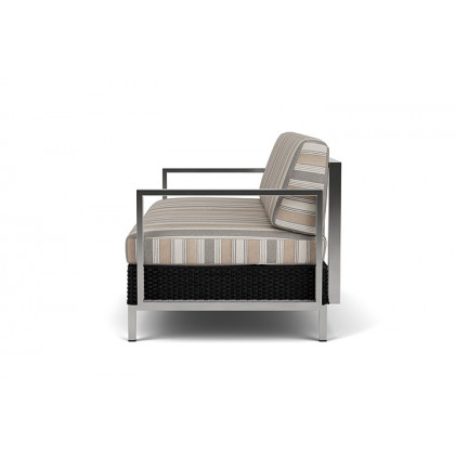Lloyd Flanders™ Elements Settee with Stainless Steel Arms and Back - Ebony
