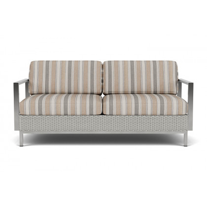 Lloyd Flanders - Elements Settee with Stainless Steel Arms and Back