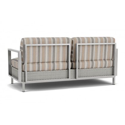 Lloyd Flanders™ Elements Settee with Stainless Steel Arms and Back - Platinum