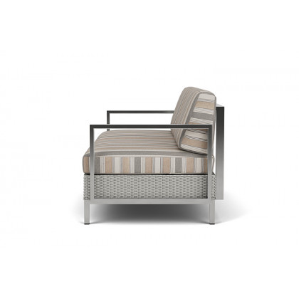 Lloyd Flanders™ Elements Settee with Stainless Steel Arms and Back - Platinum