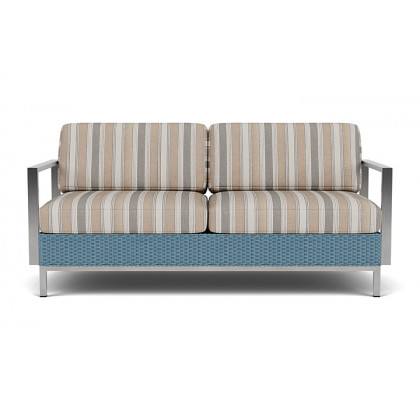 Lloyd Flanders - Elements Settee with Stainless Steel Arms and Back