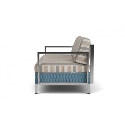 Lloyd Flanders™ Elements Settee with Stainless Steel Arms and Back - Stillwater