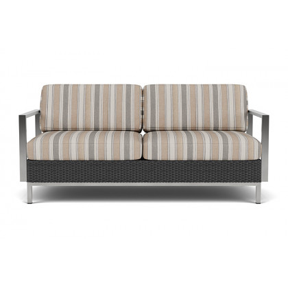 Lloyd Flanders - Elements Settee with Stainless Steel Arms and Back