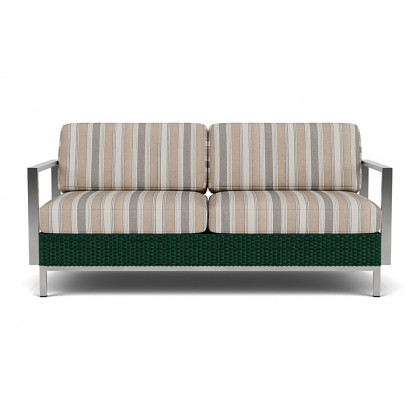 Lloyd Flanders - Elements Settee with Stainless Steel Arms and Back