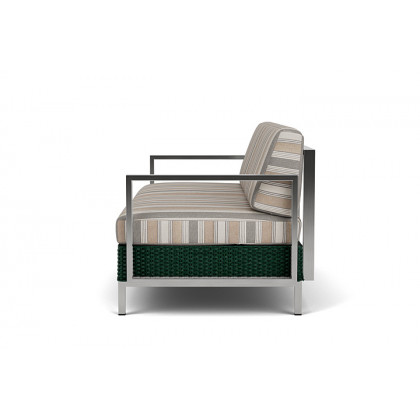Lloyd Flanders™ Elements Settee with Stainless Steel Arms and Back - Woodland